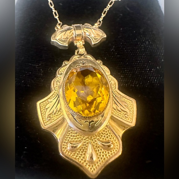 Rare Vintage Citrine Necklace,New Products : American Fashion Style Bags On Sale